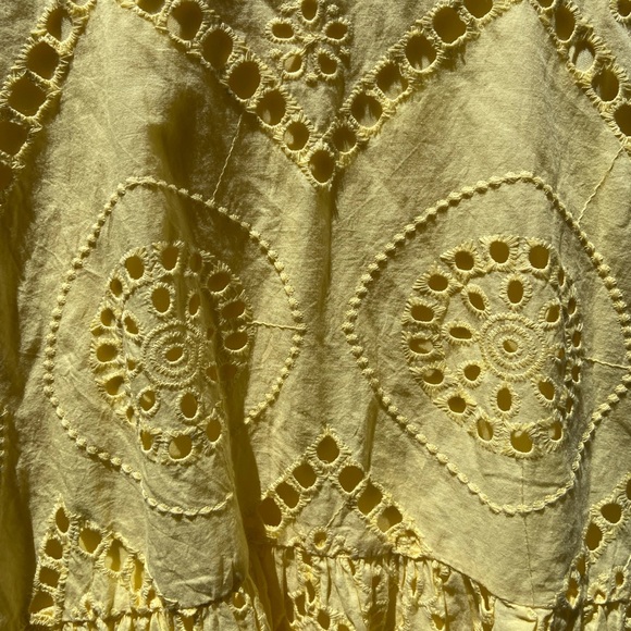 Japna yellow eyelet cotton dress M - Picture 4 of 5